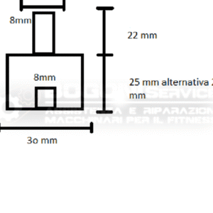 Elastomero ammortizzatore tapis roulant Filetto M/F din 8
